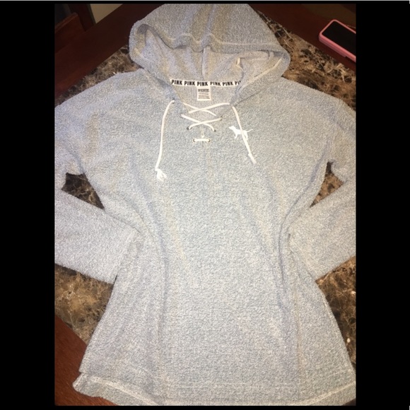 PINK Victoria's Secret Tops - •PINK• crisscrossed hoodie